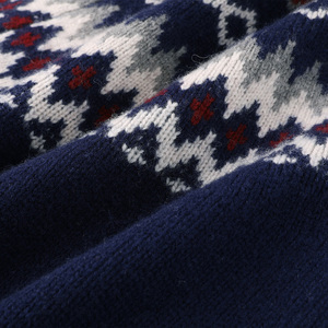 Custom Geometric Pattern Knitted <b>Pullover</b> Warm Casual Crew Neck <b>Jumper</b> Jacquard Winter Long Sleeve Men Wool Sweater - Product Image 5
