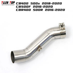 Pour Honda CB400 500X <span class=keywords><strong>CB500F</strong></span> CBR400 500R tuyau moyen latéral 304 tuyau d'échappement en acier inoxydable 51mm - Product Image 3