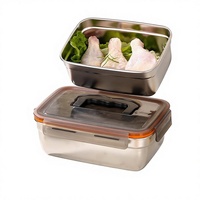 YolecenWow Oh Boîte à lunch personnalisée en acier inoxydable épaissi avec couvercle hermétique pour le camping en plein air et le stockage au réfrigérateur