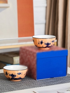 Wholesale Italian Style 4.5inch Bowl <b>Set</b> Round Plant Pattern Dishwasher Safe Dinnerware Gift Present for 2 - Product Image 5