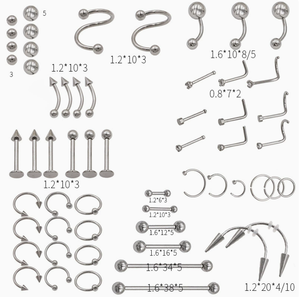 Anillos de barra para lengua y labio estilo hip-hop punk al por mayor, de acero inoxidable, joyería para <span class=keywords><strong>piercing</strong></span> corporal, hipoalergénicos para mujeres y hombres - Product Image 2