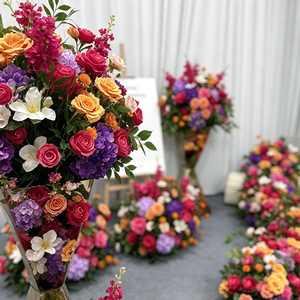 Arreglo Floral Artificial para Boda, Flores de Seda Mixtas Hechas a Mano, Estilo Romántico y Moderno, Reutilizable, para el Año Nuevo Chino - Product Image 2