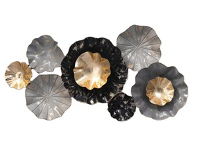 Decorazione <span class=keywords><strong>da</strong></span> Parete in Metallo con Design Floreale per Soggiorno d'Hotel, Arte Murale Moderna e Lussuosa per Arredamento Casa, <span class=keywords><strong>Scultura</strong></span> Metallica <span class=keywords><strong>da</strong></span> Parete - Product Image 2