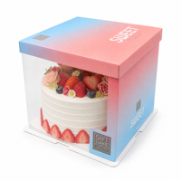 Élégante boîte cadeau à gâteau en deux parties avec fenêtre transparente – Emballage de boulangerie haut de gamme pour gâteaux d'anniversaire, de mariage et de fête
