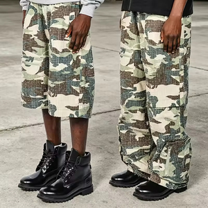 <span class=keywords><strong>Pantalon</strong></span> cargo en velours côtelé personnalisé, décontracté, respirant, imperméable, <span class=keywords><strong>imprimé</strong></span> sur toute la surface, coupe oversize, jambe large détachable, style baggy, tactique et utilitaire - Product Image 1