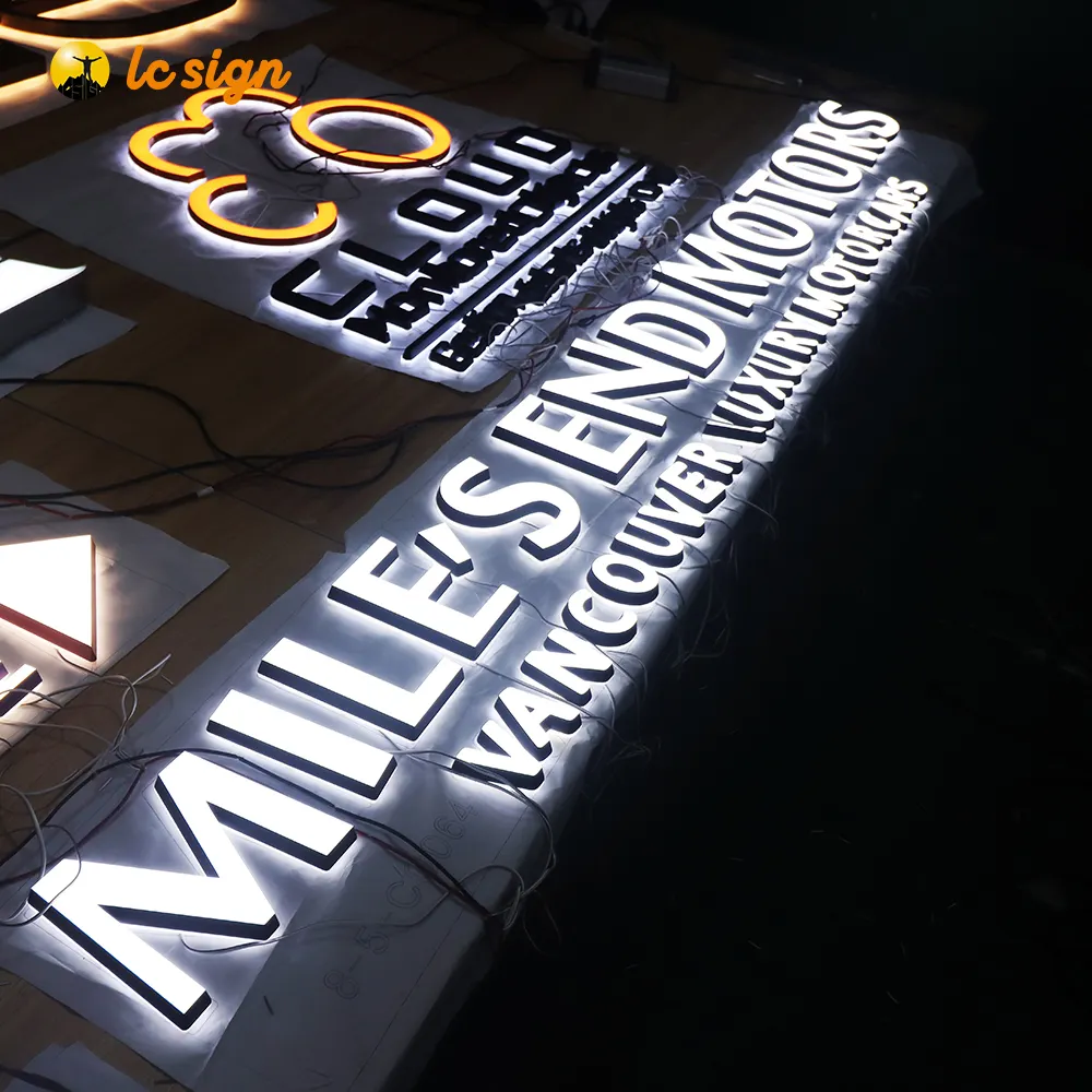 Fabrik preis epoxy harz vorne beleuchtet mobile shop brief zeichen