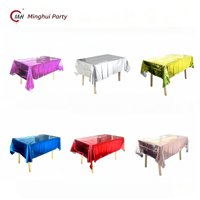Nappe de fête jetable en feuille métallique, rectangulaire, brillante, pour décorations de fête d'anniversaire, de mariage, d'anniversaire de mariage