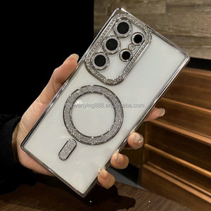Funda de Teléfono de Lujo con Brillantes para Samsung <span class=keywords><strong>Galaxy</strong></span> <span class=keywords><strong>A18</strong></span> A08 Todos los Modelos A27 A37 A57, Funda Antigolpes con Protector de Lente de Cámara - Product Image 3