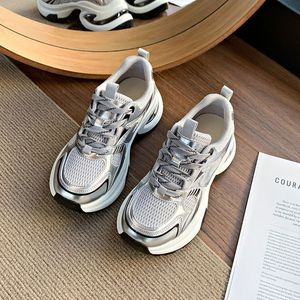 Zapatos Deportivos Cómodos de Verano para Mujer, con Parte Superior de Malla Ligera, PU, Suela Gruesa para Aumentar la Estatura, Zapatos para Correr de Moda y Ocio - Product Image 3