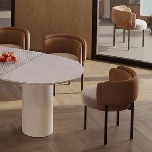 Sedia da Pranzo GEDO 2026 Moderna Minimalista con Gambe in Metallo Color Caffè - Product Image 2