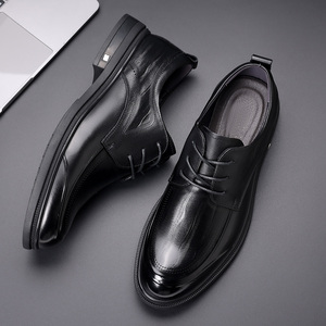 Chaussures en cuir pour hommes 2026 – Nouvelle collection printemps – Style britannique décontracté et habillé pour le quotidien – Noir à lacets en cuir véritable - Product Image 4