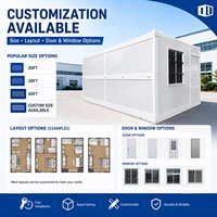 Maison mobile modulaire préfabriquée de 20 pieds, structure en acier respirante, résistante aux ouragans, pliable, type conteneur