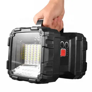 Farol portátil multifuncional com entrada usb, lanterna recarregável de led com entrada usb para caça e holofote
