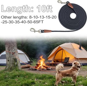 NIBAO Hundeleine mit Befestigungsschnur, Lange Leine 8-10-13-15-20-25-30-35-40-50-65 FT Nylon-Kontrollkordel für Mittelgroße und Große Hunde - Product Image 2