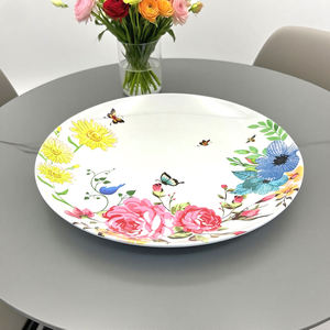 Platos de <span class=keywords><strong>melamina</strong></span> de plástico circular para alimentos grandes para buffet y banquetes, aptos para lavavajillas, platos para servir pollo asado no tóxico - Product Image 1