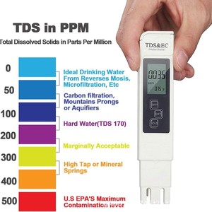 جهاز قياس <span class=keywords><strong>TDS</strong></span> رقمي لاختبار جودة المياه، جهاز مراقبة نقاء مياه الشرب، قلم فحص PPM لأحواض السمك والزراعة المائية وحمامات السباحة - Product Image 3