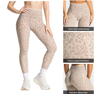 <span class=keywords><strong>Pantaloni</strong></span> da yoga da donna a vita alta, aderenti, con stampa leopardata, effetto push-up, delicati sulla pelle, ad alta elasticità, per fitness e corsa - Product Image 2