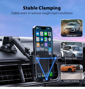 Soporte de Coche <span class=keywords><strong>para</strong></span> Teléfono con Liberación de un Botón <span class=keywords><strong>para</strong></span> Parabrisas y Salpicadero, Soporte de Escritorio Resistente a Altas Temperaturas con Ventosa - Product Image 3