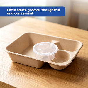 Bandeja Rectangular Grande Biodegradable y Compostable para Alimentos, Desechable, Resistente al Agua y al Aceite, para Carne, Papas Fritas, Pasteles, de Bagazo de Caña de Azúcar - Product Image 1