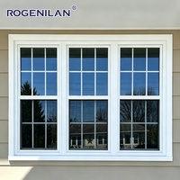 Ventanas de Aluminio de Doble Hoja Estilo Americano Rogenilan, Resistentes a Tormentas, con Vidrio Low-E y Ventilación Personalizada para Casas