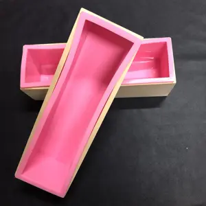 Деревянная Коробка для мыла «сделай сам» с силиконовой подкладкой, прямоугольная булочка для мыла 42 унции