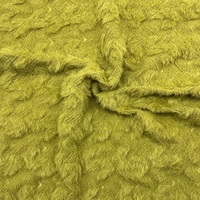 Tissu tricoté en nylon, élasthanne, fil plumeux, dentelle jacquard, fausse fourrure de lapin, doux, pelucheux et extensible pour hauts et cardigans femme automne-hiver