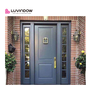 アメリカの木製玄関ドアデザイン、住宅用モダンチークオーク無垢材商業用エントランスドア - Product Image 4