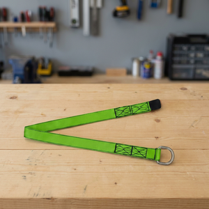 Sangle plate en polyester vert avec anneau de levage en acier pour la manutention de matériaux de grue - Product Image 2