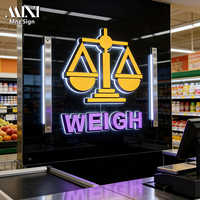 Panneau lumineux LED miniature personnalisé avec lettres en acrylique lumineuses, style panneau d'affichage, lettre pour logo d'entreprise, fond de mur