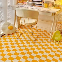 Tapis de salon à motif damier noir et blanc, tapis à motif damier pour enfants