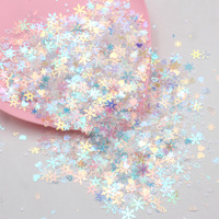 500g d'accessoires de bricolage sur le thème de l'hiver, paillettes en forme de flocons de neige de 4 à 9 mm, paillettes mélangées, cœurs creux pour décorations de Noël