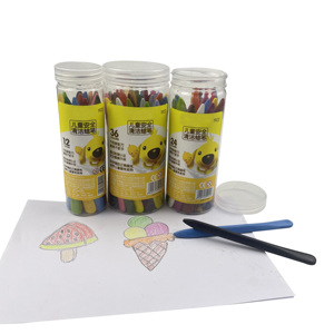 Crayons triangulaires en plastique pour enfants, non tachants, personnalisables, 12, 24, 36 couleurs, pour dessin et peinture à l'huile, lavables - Product Image 2