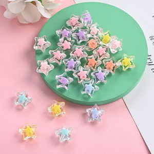 Cuentas sueltas de acrílico en forma de estrella para la fabricación de pulseras, multicolor, 10 mm, accesorios de joyería DIY - Product Image 1
