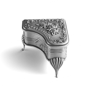 Boîte à bijoux en alliage de zinc de style européen, design piano, rétro et créatif, coffre de rangement pour trésors - Product Image 1