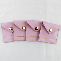 Petits pochettes de bijoux en cuir personnalisés sac en cuir de daim PU pochette d'emballage de bijoux avec logo pour bracelet/collier/boucles d'oreilles