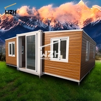 Maison conteneur extensible de jardin, mini cabane modulaire avec toit renforcé