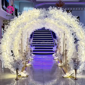 Wedding Party trang trí hiển thị sinh nhật Hoa vòm Lá Trắng Vòng LED ánh sáng Đường Hầm vòm Backdrop - Product Image 1