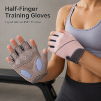 Gants d'entraînement respirants à demi-doigts avec coussinets de paume et support de poignet réglable pour la gym, le fitness et l'haltérophilie