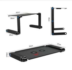 Bilgisayar masası alüminyum alaşım katlanır ayarlanabilir Laptop standı dizüstü bilgisayar 360 derece bilgisayar masası yatak Nearpow - Product Image 2