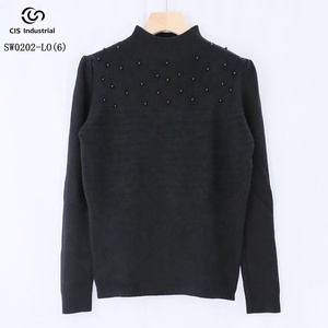 OEM ODM Design personalizzato maglia di base Pullover maglione da <span class=keywords><strong>donna</strong></span> Casual Top lavorato a maglia mezza costola dolcevita stagione invernale Logo anteriore - Product Image 6