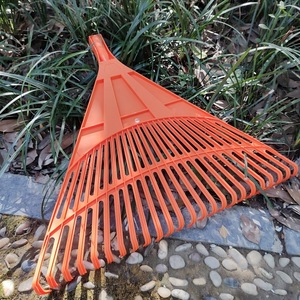 Nhiệm vụ nặng nề 24 răng công nghiệp cấp PP đầu đỏ bằng gỗ dài xử lý cỏ cỏ công cụ nhựa Vườn lá cào - Product Image 6