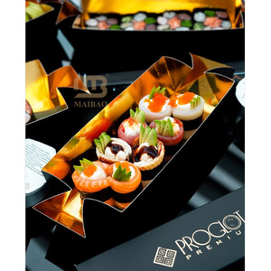 Boîte à sushi pliante noire <span class=keywords><strong>de</strong></span> qualité supérieure, contenant à sashimi omakase, jetable, à emporter, boîte en papier pour sushi, emballage pour sushi à emporter - Product Image 4