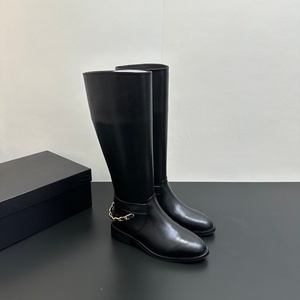 Pantalons longs imperméables de luxe sur mesure pour femmes, augmentant la taille, avec décorations de chaîne, style bottes hautes noires pour - Product Image 4