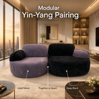 Ensemble de canapés modulaires en velours, rembourrés en mousse, inclinables, revêtement en tissu, en forme de L, pour salon, appartement, hôtel, école