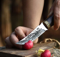 Couteau de chasse en métal pour la survie en plein air Couteau de camping en acier au carbone