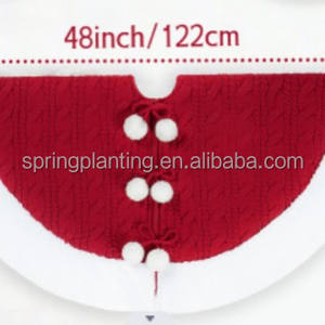 SPRING PLANTING New 122 cm <b>Christmas</b> Knitted Tree Skirt - Red Knitted <b>Christmas</b> Tree Apron <b>Christmas</b> Tree Skirt Decorations - Product Image 3