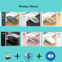 Mouse Optik Nirkabel BT 2-in-1 Mode Ganda Ergonomis Portabel Isi Ulang dengan Antarmuka USB Gaya Terprogram untuk Laptop