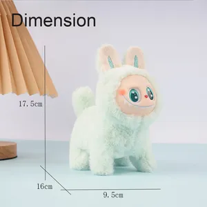 New Phong Cách Phim Hoạt Hình Silicone Mặt Mềm Bông Lafufu Con Chó Đồ Chơi Phát Sáng Chạy Hát Quà Tặng Cho Điện Labu Sang Trọng - Product Image 3