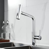 Robinet de cuisine chromé intelligent de luxe au design moderne à haute teneur en laiton Momali robinet de cuisine à tirette flexible commercial