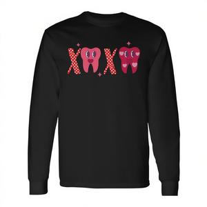 Camiseta de manga larga con diseño de dientes XoXo para el día de San Valentín, regalo para asistente dental - Product Image 2